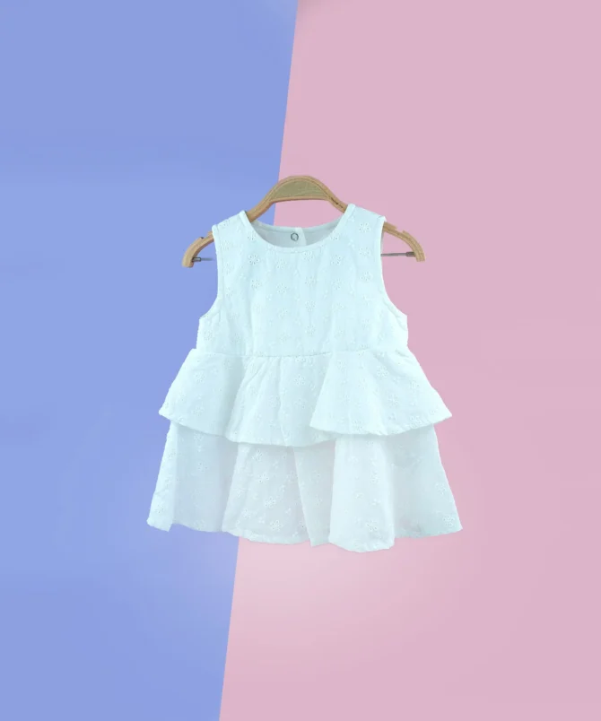 Fistolu bebek elbise, kız çocuk yazlık elbise, kız çocuk elbise, yazlık bebek elbise